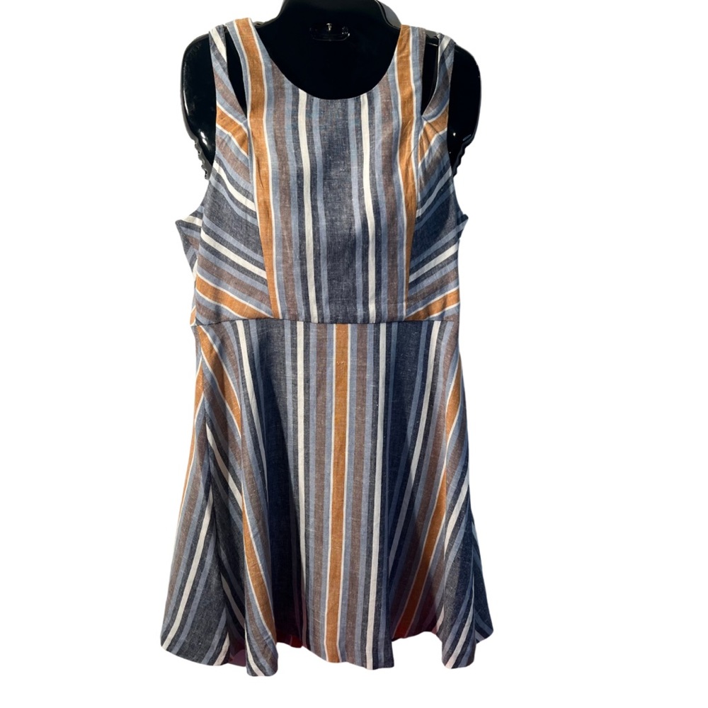 NWT| BCBGeneration Blue Stripe Multicolor Maxi Dress| Size: 10